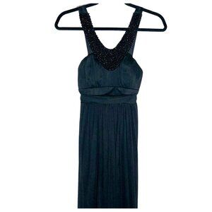 Trixxi dress black sleeveless new with tags long beaded layered tie small READ